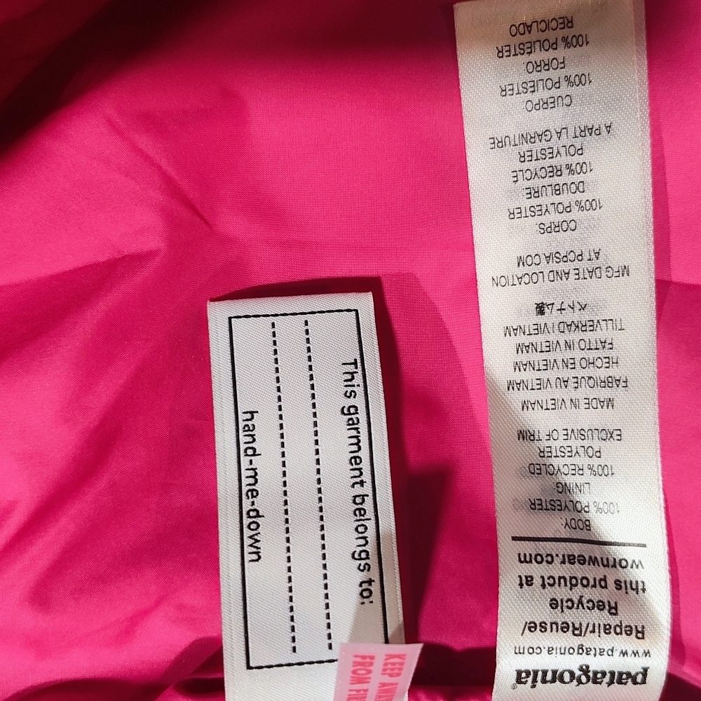 Patagonia Cream Sherpa Vest with Hot Pink Trim - Picture 8 of 10